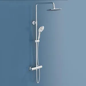 SB1550 조정 가능한 크롬 벽 마운트 샤워 열 강우량 욕실 샤워 세트 다기능 핸드 샤워