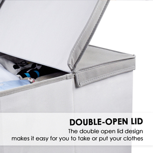 Decorative <strong>Storage</strong> Boxes Extra Large <strong>Bins</strong> With Double Open <strong>Lid</strong> and Handles for <strong>Storage</strong> - Product Image 5