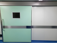 Porte automatique à double battant en acier inoxydable pour salle d'opération et bloc opératoire médical