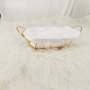 Con scatola di immagazzinaggio della borsa di stoffa cestino di immagazzinaggio del filo di acciaio del pane della frutta dello spuntino dall'aspetto <span class=keywords><strong>Vintage</strong></span> moderno con le maniglie - Product Image 4