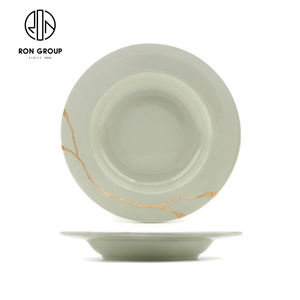 Nouvel arrivage de vaisselle ronde en porcelaine verte 10/12 pouces pour le stockage des aliments à dessert pour les couverts de dîner commerciaux de restaurant d'hôtel - Product Image 5