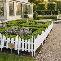 Clôture de jardin en plastique blanc Sunsbuild, à emboîtement, 6 pieds, avec bordure à pointes, pour pelouse extérieure, parterre de fleurs, cour