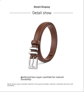 <span class=keywords><strong>Ceinture</strong></span> en cuir véritable pour <span class=keywords><strong>femme</strong></span>, tendance, fine, avec boucle ardillon en alliage <span class=keywords><strong>argent</strong></span>é, noire, décorative, pour jeans, 115 cm – Grande Vente - Product Image 6