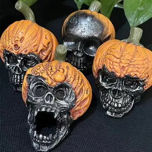 Skull Evil pumpkin Halloween garden horror decoration resin crafts Skull patio ornaments