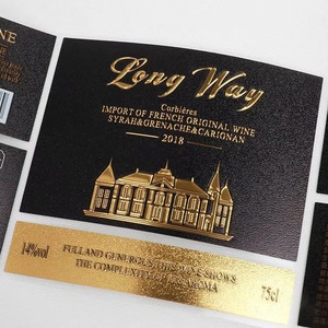 Étiquettes de vin personnalisées en feuille d'or pour bouteilles en verre, impression d'étiquettes de spiritueux noires mates de luxe, branding de cave à vin, marquage à chaud - Product Image 2
