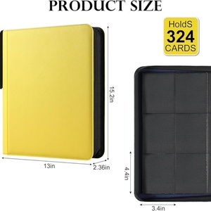 Premium Customized PU Leather 9 Pocket <b>Card</b> <b>Binder</b> PP Inner Pages Zipper Closure Large Capacity Brand New OEM/ODM Available for - Product Image 4