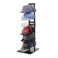 Expositor de Sombreros Metálico Independiente, Expositor de Gorras de Béisbol de Múltiples Niveles, Expositor de Sombreros con Logotipo Personalizado para Tiendas Minoristas