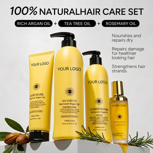 Set de Cuidado Capilar <span class=keywords><strong>con</strong></span> Aceite de Argán de Marca Privada: Champú, Acondicionador, Mascarilla, Tratamiento <span class=keywords><strong>para</strong></span> Reparar el Cabello Dañado, <span class=keywords><strong>Seco</strong></span> <span class=keywords><strong>y</strong></span> Encrespado, Hidratante <span class=keywords><strong>y</strong></span> Suavizante - Product Image 4