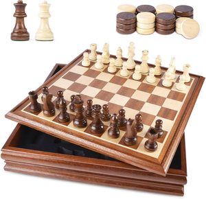 15 inch cờ vua và cờ Hội Đồng Quản trị trò chơi bộ với <span class=keywords><strong>2</strong></span> thêm nữ hoàng gỗ Hội Đồng Quản trị hộp với lưu trữ, cổ điển <span class=keywords><strong>2</strong></span> trong <span class=keywords><strong>1</strong></span> Bộ cờ vua - Product Image 1