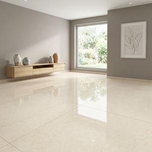 Italia Cream 1000x1000mm Polished Glazed Porcelain Floor <b>Tiles</b> Slab 100x100cm - Product Image 1