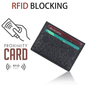 Nueva cartera minimalista delgada de cuero para hombres y mujeres RFID bloqueo bolsillo frontal fino tarjetero elegante fábrica de carteras - Product Image 5