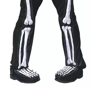 Disfraz de Halloween al por mayor de alta calidad: Mono con capucha negro <span class=keywords><strong>para</strong></span> cosplay, disfraz de esqueleto blanco con estampado de huesos aterrador <span class=keywords><strong>para</strong></span> niños. - Product Image 5