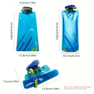 Bouteille de sport réutilisable <span class=keywords><strong>ultra</strong></span>-légère de 700ml pour la randonnée et le camping Sac à eau pliable et doux pour un transport et une hydratation faciles - Product Image 6