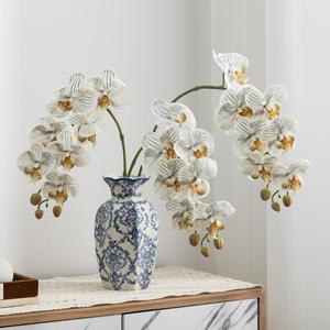 Orquídeas Artificiales Meng Jie, Phalaenopsis de Siete Cabezas, Decoraciones de Escritorio en Florero de Poliéster - Product Image 3