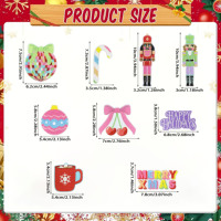 Patch brodé DIY transfrontalier pour vêtements, motif Noël (arbre, flocon de neige), à coller