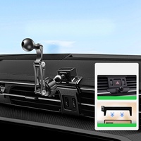 Support de téléphone portable pliable et réglable avec tige d'extension, base à rotule de 17 mm, accessoires, installation rapide par clip sur grille d'aération