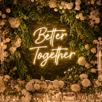 Letrero de neón LED personalizado Better Together, decoración de pared personalizada para ceremonia de boda, regalo de aniversario para el hogar, dormitorio