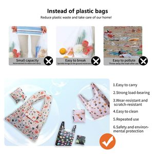 पुन: प्रयोज्य किराने बैग बड़ी क्षमता Foldable शॉपिंग बैग धो सकते हैं राजहंस बिल्ली अल्पाका उल्लू ध्रुवीय भालू खरीदारी ढोना बैग - Product Image 4