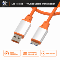 Câble USB 3.2 Gen 2 Micro B LUNGKAY 10 Gbps SuperSpeed pour disque dur externe SSD 0,5 m 1 m 1,5 m 2 m 3 m 5 m OEM/Personnalisé