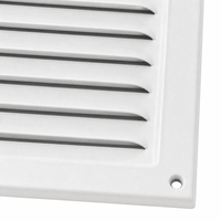 Grille d'aération carrée à persiennes fixes avec trous de fixation pré-percés, blanc beige, pour ventilation murale et de plafond CVC