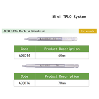 Obeng Bit Profesional untuk Bedah Ortopedi Hewan AO QC T4 T6 Star Drive, untuk Operasi Tulang Hewan Peliharaan dengan Sistem Mini TPLO