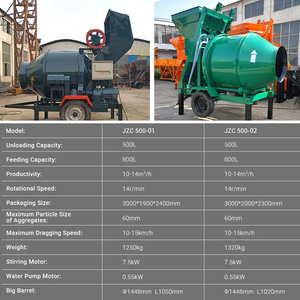 <span class=keywords><strong>Mixer</strong></span> mesin beton listrik portabel, mesin <span class=keywords><strong>Mixer</strong></span> beton beban sendiri ponsel otomatis Tiongkok 350L 400L 500L - Product Image 6