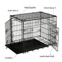 Cage pour chien pliable en fer massif, grande, robuste, durable, en fil métallique, de luxe, populaire – Offre Spéciale