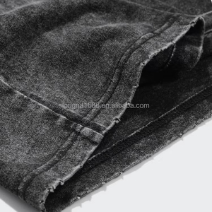 Tùy Chỉnh Hip Hop Người Đàn Ông Của Đá Rửa T-Shirt Tùy Chỉnh Axit Rửa T-Shirt Quá Khổ Cổ Điển T-Shirt - Product Image 4