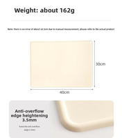 Tapis de table de cuisine en silicone, anti-débordement, bord surélevé, épaissi, résistant à la chaleur, antidérapant, imperméable à l'huile et à l'eau, carré, moderne et minimaliste