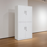 Armoire de rangement de garage en métal pour le bureau de l'école Classeur en acier Armoire en métal à 4 couches Classeur en métal avec étagère réglable