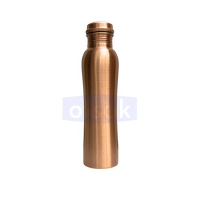 Premium <b>Plain</b> Classic Eco-Friendly Copper Reusable Water Bottle Leakproof Secure <b>Cap</b> for Home Office Travel Everyday Drinking - Product Image 1