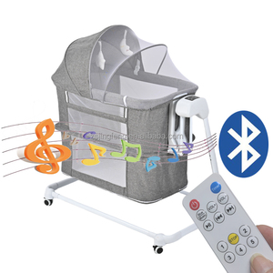 <span class=keywords><strong>Cuna</strong></span> <span class=keywords><strong>de</strong></span> Bebé Estilo Villa con Marco Metálico y Mosquitera, Cama Eléctrica Ajustable con Función <span class=keywords><strong>de</strong></span> Balanceo, <span class=keywords><strong>Cuna</strong></span> Multiusos, <span class=keywords><strong>Cuna</strong></span> Mecedora - Product Image 2