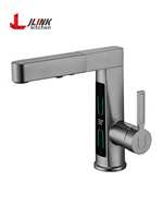 Robinet mitigeur thermostatique de lavabo de salle de bain en laiton, monotrou, à capteur tactile et affichage LED, multifonctionnel et moderne, modèle 2026