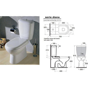 DIANA Sedile WC-Bidet Universale Moderno Bidet ad Acqua per Pulizia Bagno Facile da Usare Realizzato in Ottone Plastica Ceramica Spray Verticale - Product Image 5