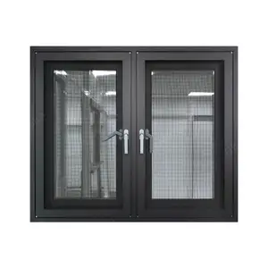 저렴한 가격 소음없는 알루미늄 프레임 보안 이중 유리 여닫이 창 판매 현대 알루미늄 여닫이 창