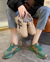 Chaussures pour femmes à taille mince-Poids léger-Chaussures décontractées à semelle épaisse à une couche-Chaussures en cuir pour étudiants-Chaussures de course-Tissu en coton