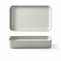 Assiette carrée en mélamine avec pied, gris mat, sur pied surélevé, écologique, incassable, pour buffet d'hôtel