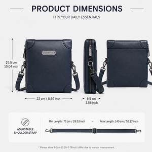 Sac d'affaires pour homme en cuir PU, sac bandoulière de luxe, sac messager décontracté pour voyage et usage quotidien avec sangle réglable - Product Image 2