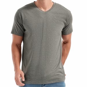 Camisetas de Cuello en V Ajustadas para Hombre, Camiseta de Manga Corta con Cuello en V de Alta Calidad, 100% Algodón - Product Image 5
