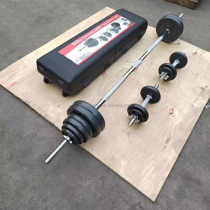 Ensemble d'haltères à peinture noire 50 kg avec étui Ensemble d'haltères en fonte 50 kg Haltères et haltères en fonte - Product Image 1