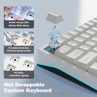 Clavier mécanique sans fil YUNZII AL65 65% 67 touches, trois modes, 2.4G USB C, échange à chaud, rétroéclairage RVB, aluminium CNC, PBT