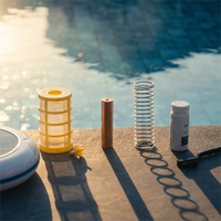 Ioniseur solaire pour piscine portable en acier inoxydable SR006 haute performance, multicolore, lumineux la nuit, pour l'eau des piscines extérieures
