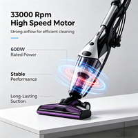 Aspirateur vertical portatif puissant électrique 600W d'usine, aspirateur à main filaire
