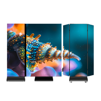 Máquina Publicitaria Plegable de Tres Pantallas, Reproductor de Carteles Digitales LED, Pantalla Publicitaria para Interiores, Fabricante OEM
