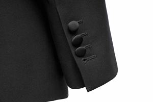 メンズスーツ2ピースシングルブレスト新郎タキシードフラットカラーウェディングスーツ、シャイニングジャケット、パンツセット付きVネック - Product Image 4