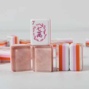 166pcs 30mm Mini American <b>Mahjong</b> <b>Set</b> 4 Layer Acrylic Crystal Colorful Transparent Tiles Lightweight Portable Travel Game <b>Set</b> - Product Image 4