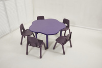 Tables et chaises rondes réglables ignifuges pour enfants de maternelle, motif fleur de prunier, pour l'éducation préscolaire et le graffiti