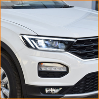 Pour VW T-ROC 2018-2021 : Ensemble de phares LED avec projecteur bi-lentille, feux de jour DRL, mise à niveau halogène, feux de jour, paire de lampes avant