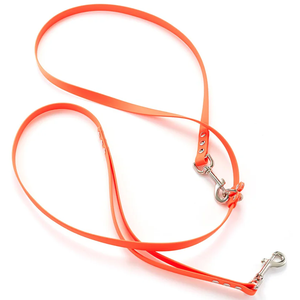 Laisse d'entraînement pour chien en nylon enduit de PVC imperméable de luxe de 7 pieds, orange néon, à dégagement rapide, douce, à rupture facile, mains libres, style western - Product Image 1