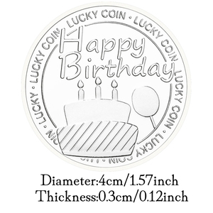 生日快乐幸运硬币创意礼品收藏镀银纪念品硬币生日快乐收藏纪念币 - Product Image 3